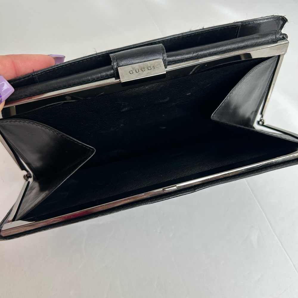Gucci Leather Vintage Wallet With Coin Purse Black - Picture 4 of 13